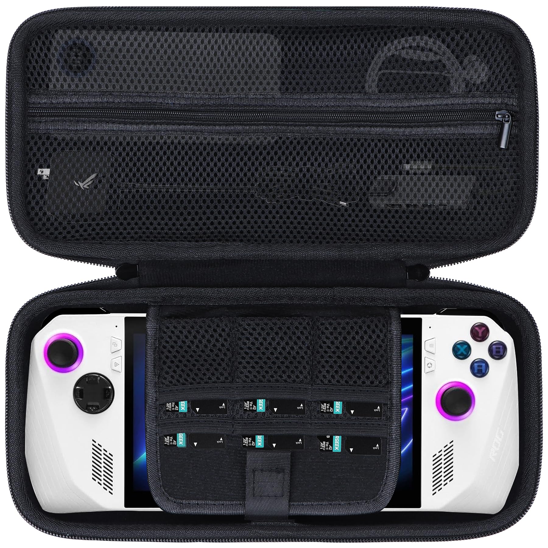 Lebakort Storage Case Compatible with ASUS ROG Ally X / ASUS ROG Ally Z1 / ASUS ROG Ally Z1 Extreme Gaming Handheld Console and Accessories (Black Case)