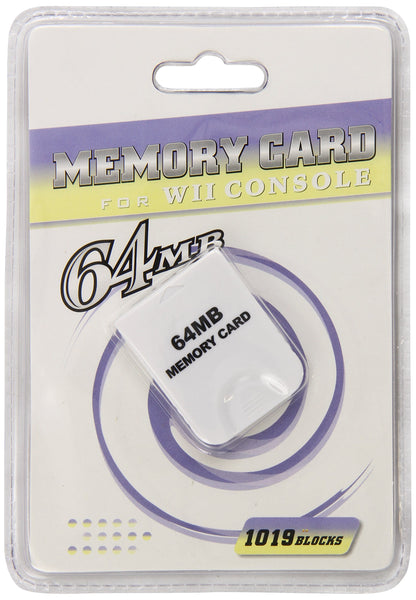 Gen Memory Card for Wii Console - 64 MB (1019 Blocks) - White, Model 666486600105
