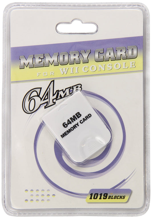 Gen Memory Card for Wii Console - 64 MB (1019 Blocks) - White, Model 666486600105