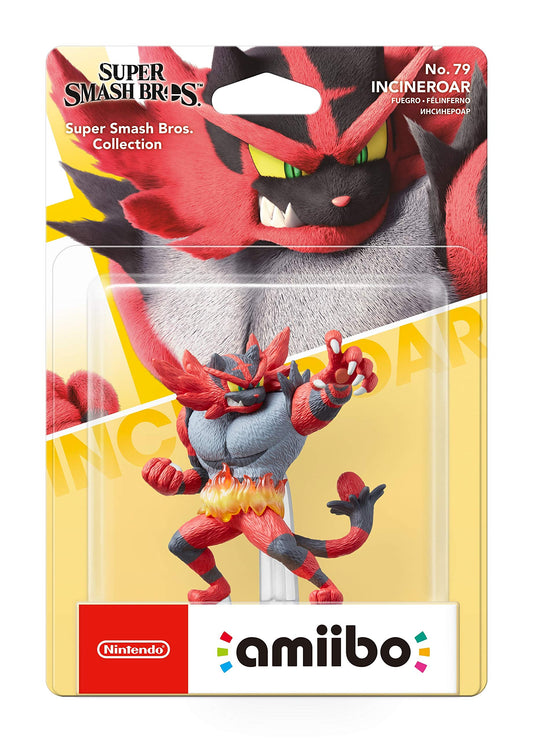 Nintendo amiibo Incineroar Figure - Multicolored, One Size, Model 10002196