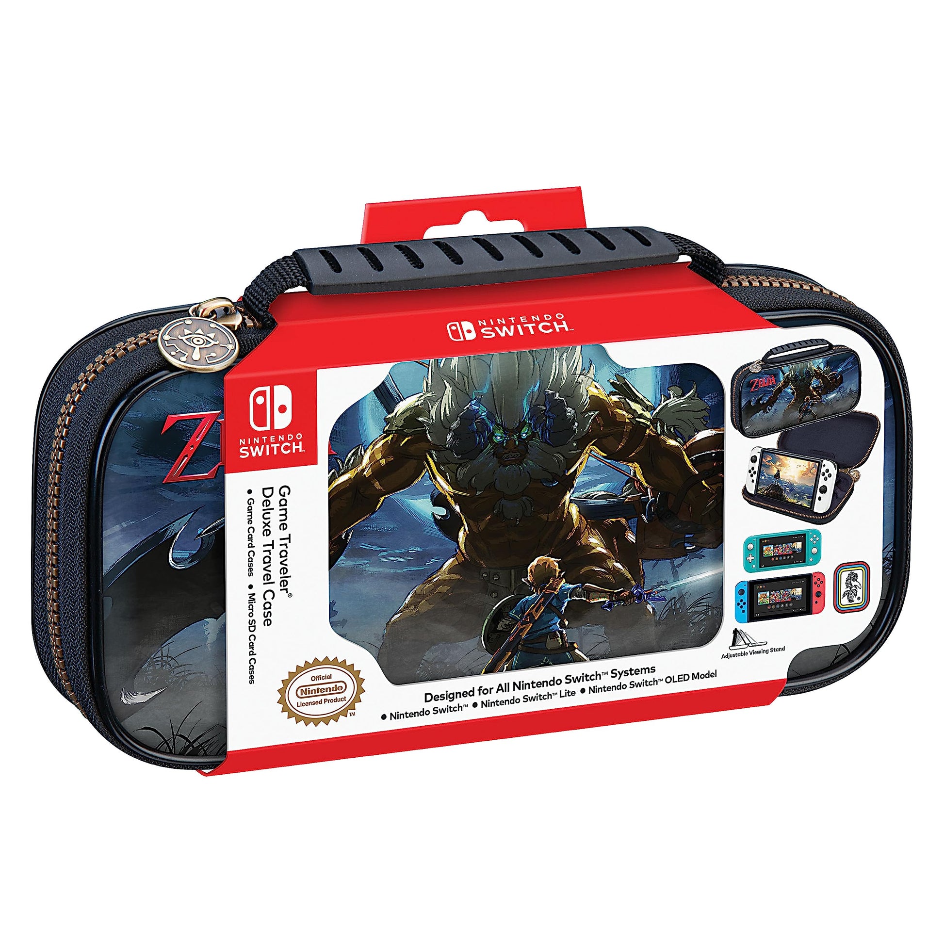Game Traveler RDS - Licensed Case for Nintendo Switch OLED  Switch or Switch Lite Zelda Case - Adjustable Viewing Stand & Bonus Game Cases  Deluxe Carry Handle