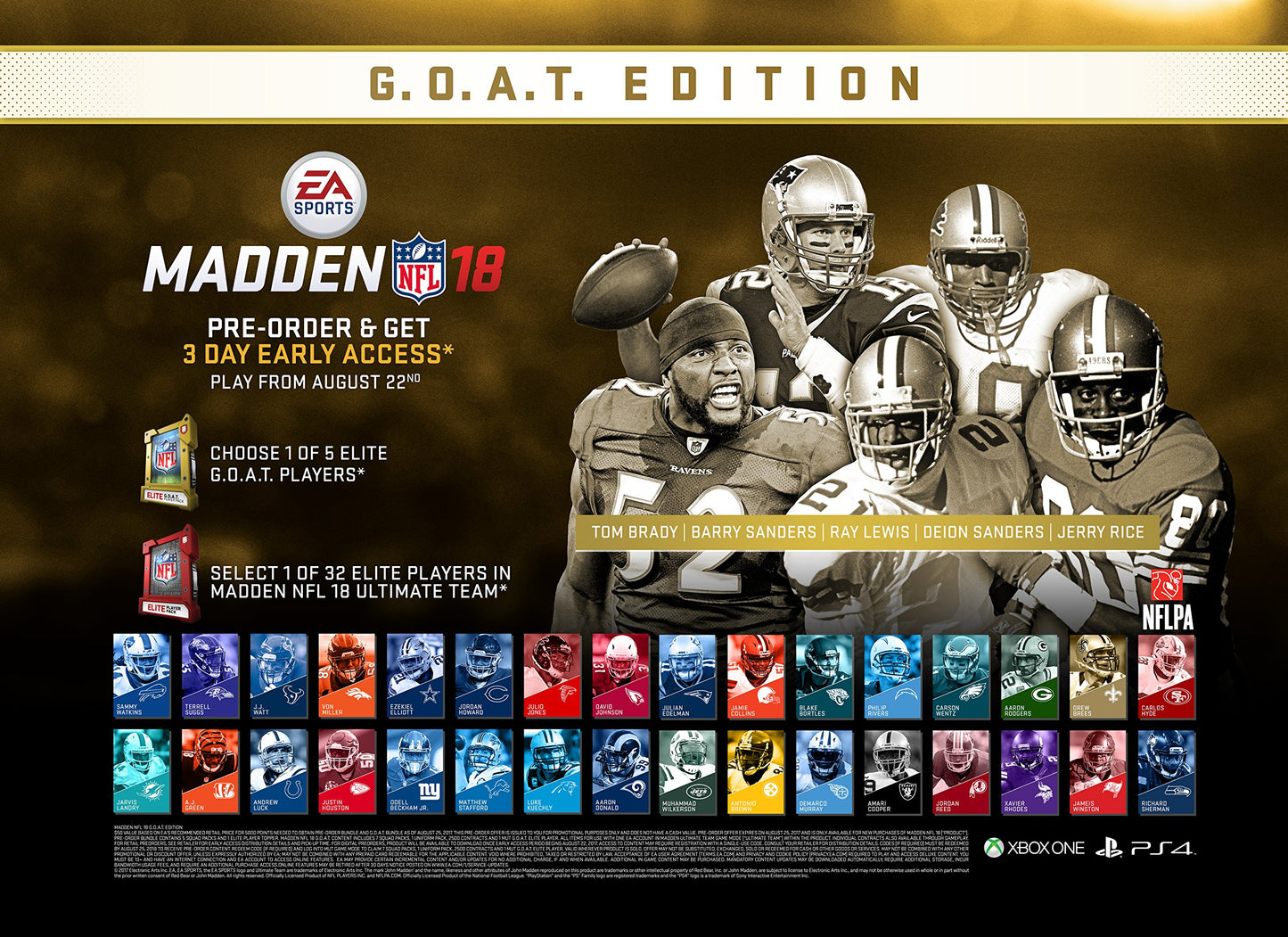 Electronic Arts Madden NFL 18 G.O.A.T. Edition - PS4 Game, Model 73808
