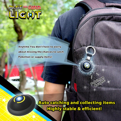 Brook Pocket Auto Catch Light - Dual Account Auto Catcher, Bluetooth Accessory, 32×32 mm, Black, Fast Auto Spin for iOS & Android