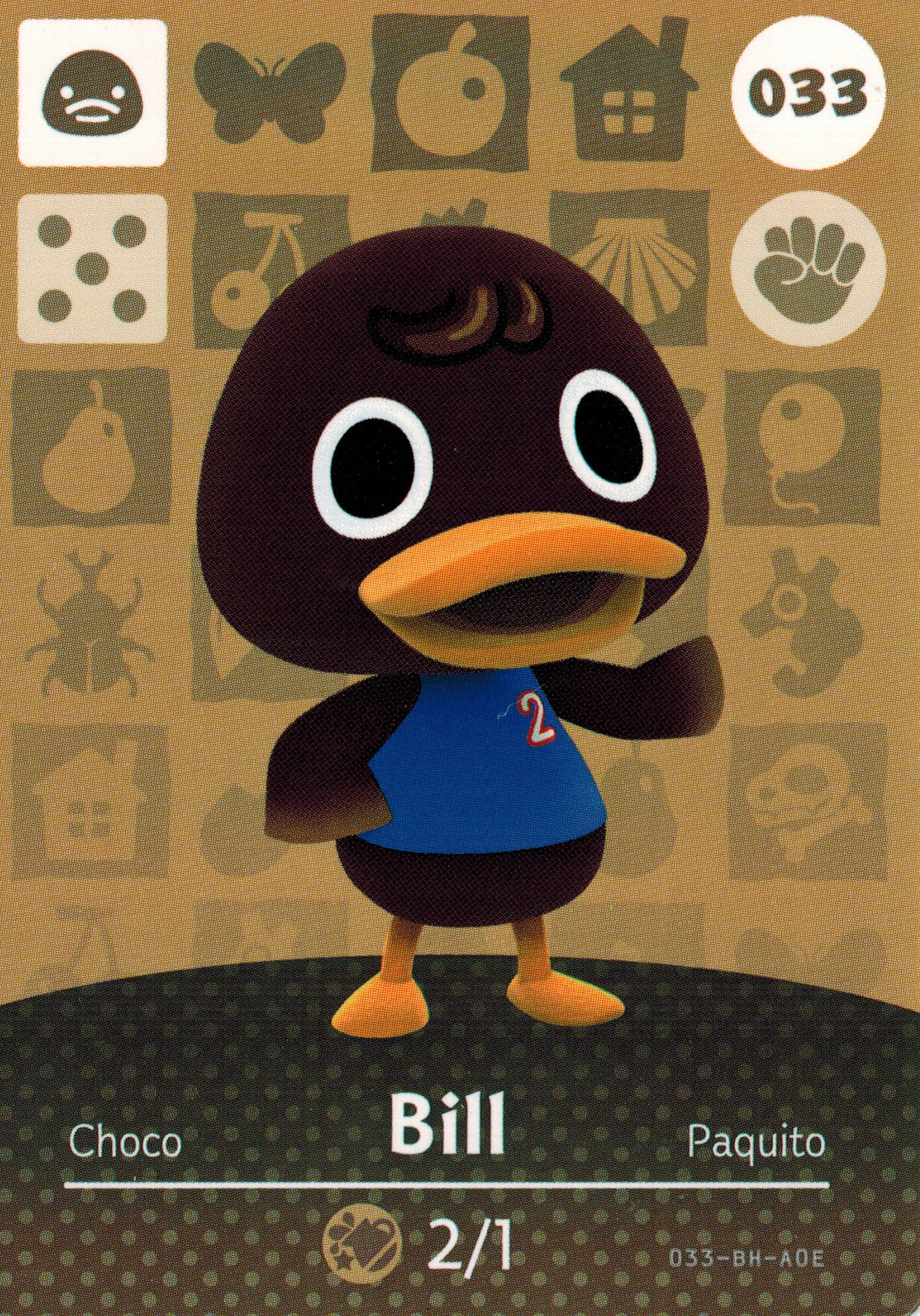 Animal Crossing Happy Home Designer Amiibo Card Bill 033/100
