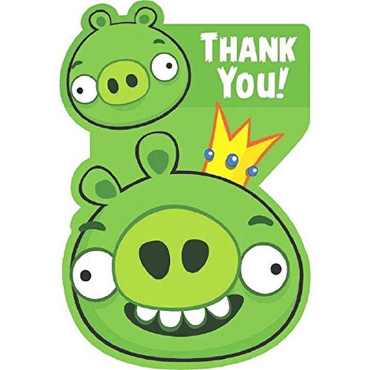 Angry Birds Movie Game Rovio Kids Birthday Party Thank You Notes Cards