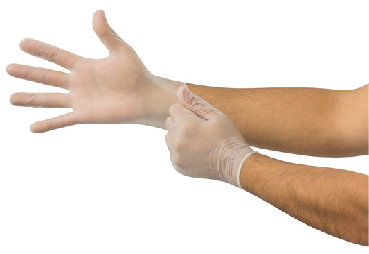Ansell Microflex V28 Disposable Vinyl Single Use Gloves, 5.1Mil, Large Natural, Box Of 100
