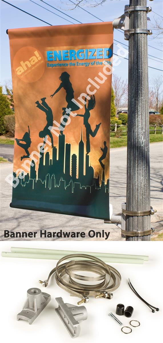 Banner Brackets For Mounting 18 Wide Street Pole Banners - Banner Not Included (Stbnrkit18)