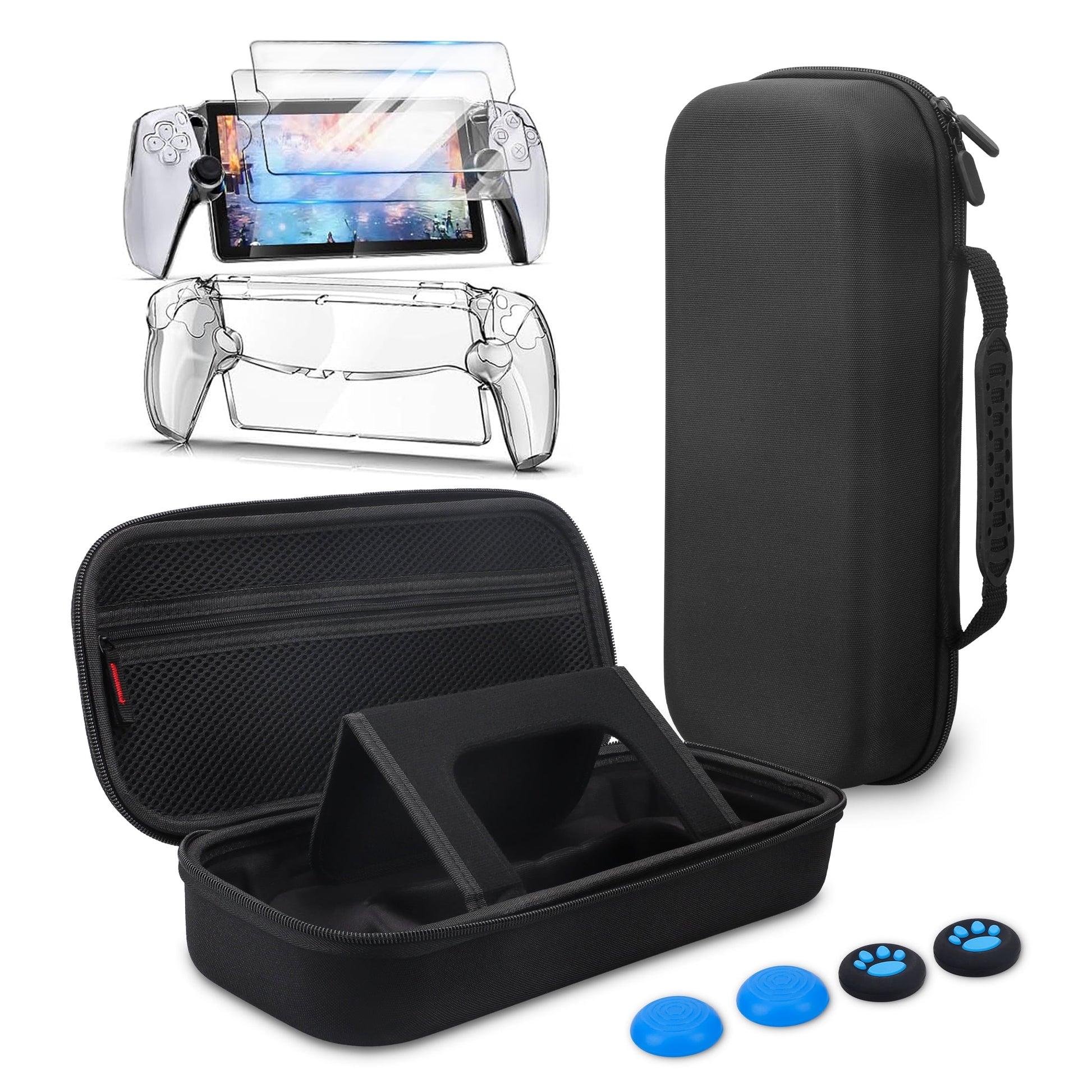 Eeekit Carrying Case Fit For Playstation Portal With Protective Cover Case, Screen Protectors, 4 Thumb Grips, 10-In-1 Accessorie