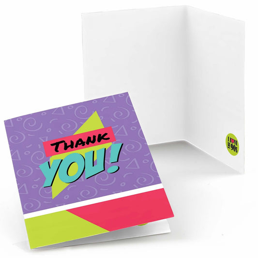 Big Dot Of Happiness 90S Throwback - 1990S Party Thank You Cards (8 Count)
