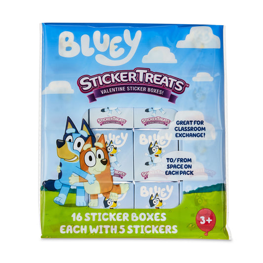 Bluey Sticker Treats, ValentineS Day, Party Favors, ChidrenS Greeting Cards, Paper, 16 Count