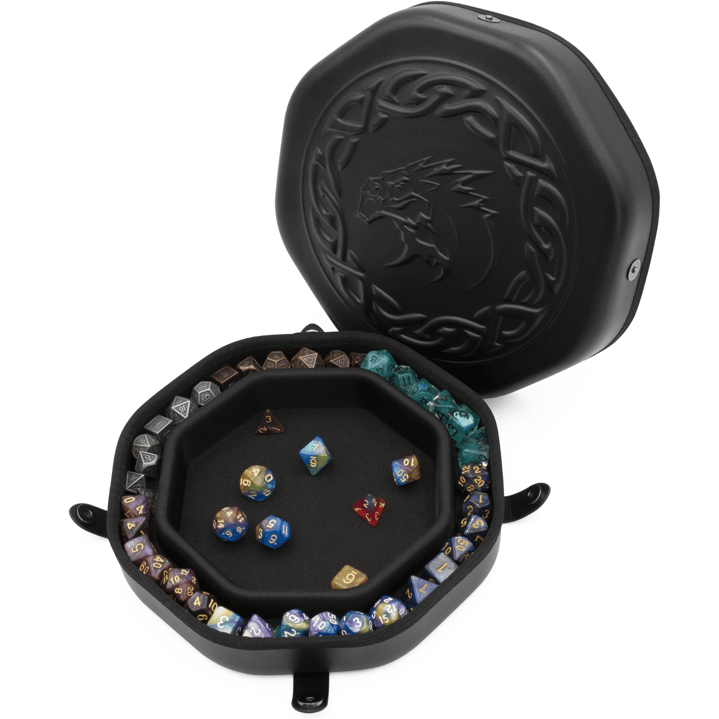 Cm Dice Tray Fits Up To 115 Rpg Dice For Tabletop Board Games - Dnd Dice Storage, Black