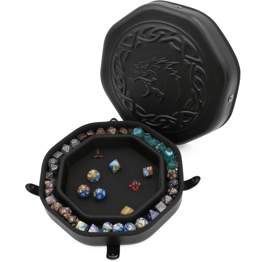 Cm Dice Tray Fits Up To 115 Rpg Dice For Tabletop Board Games - Dnd Dice Storage, Black