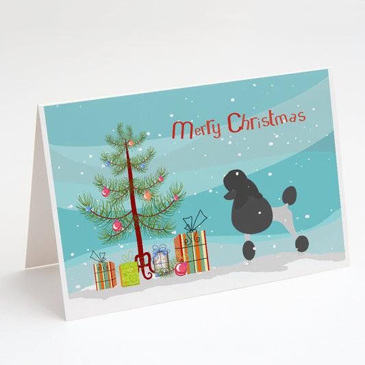 CarolineS Treasures Poodle Christmas Christmas Greeting Cards With Envelopes, 5 X 7 (8 Count)