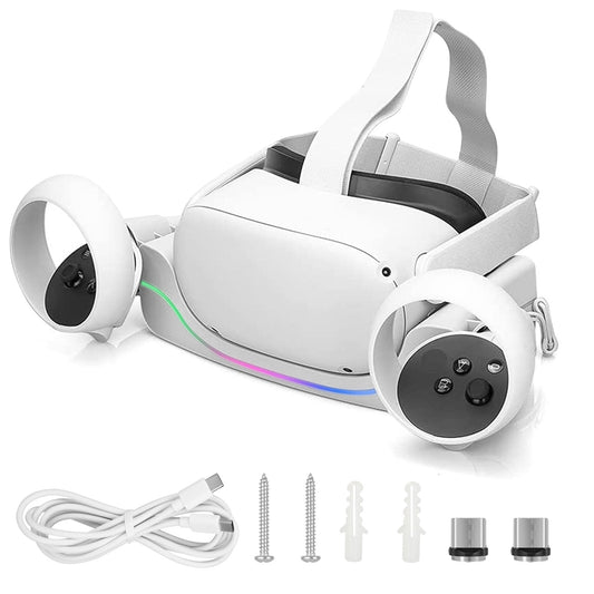 Charging Dock Fit For Oculus/Meta Quest 2 Headset, Tsv Vr Magnetic Charging Station, Vr Headset Display Holder Controller Mount 
