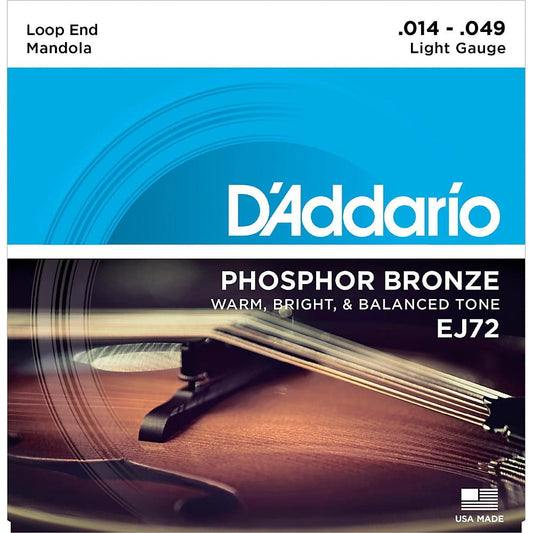 DAddario Ej72 Phosphor Bronze Mandola Strings, Light, 14-49