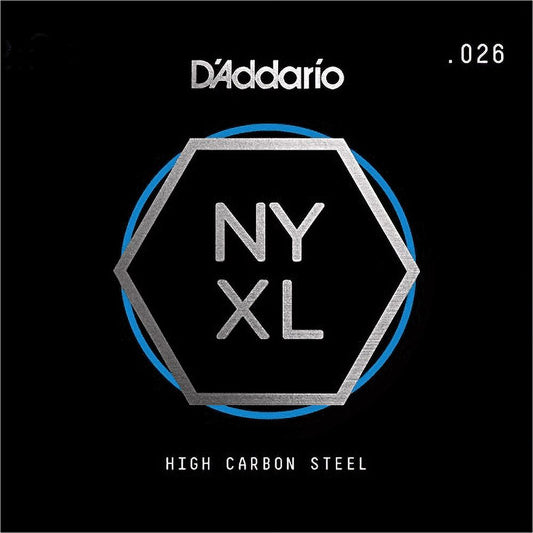 DAddario Nyxl Single Plain Carbon Steel Guitar String | .026