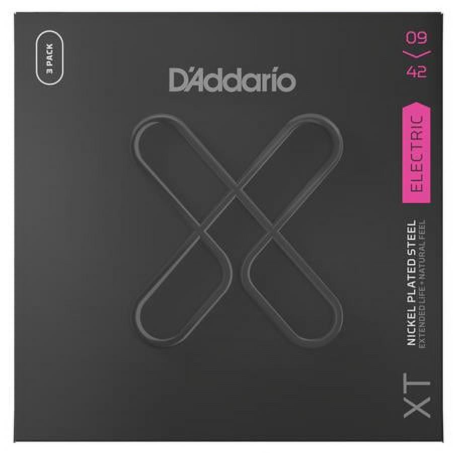 DAddario Nickel-Plated Steel Electric Guitar Xt 09-42, Super Light 3-Pack