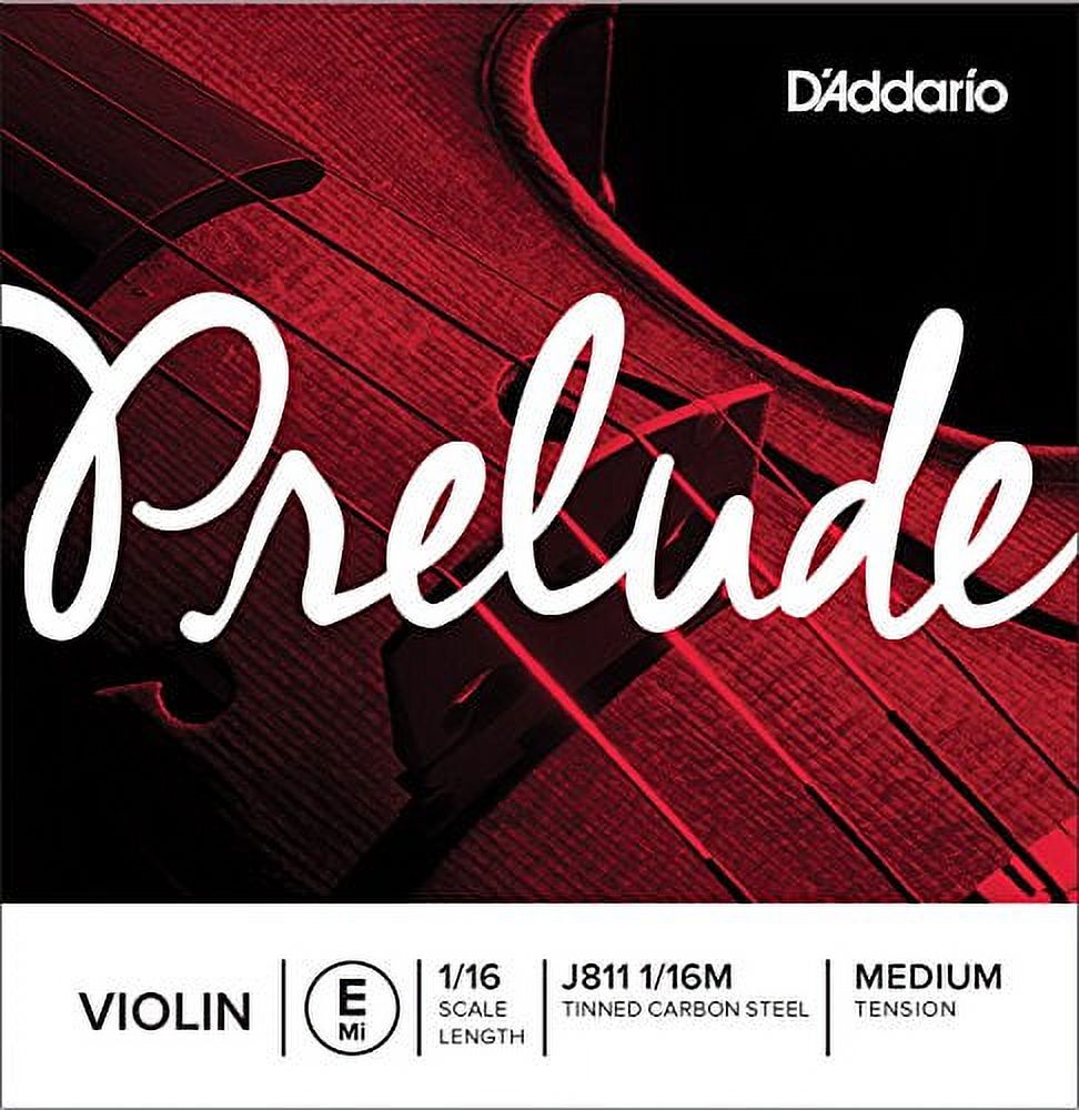 DAddario Prelude Violin Single E String, 1/16 Scale, Medium Tension