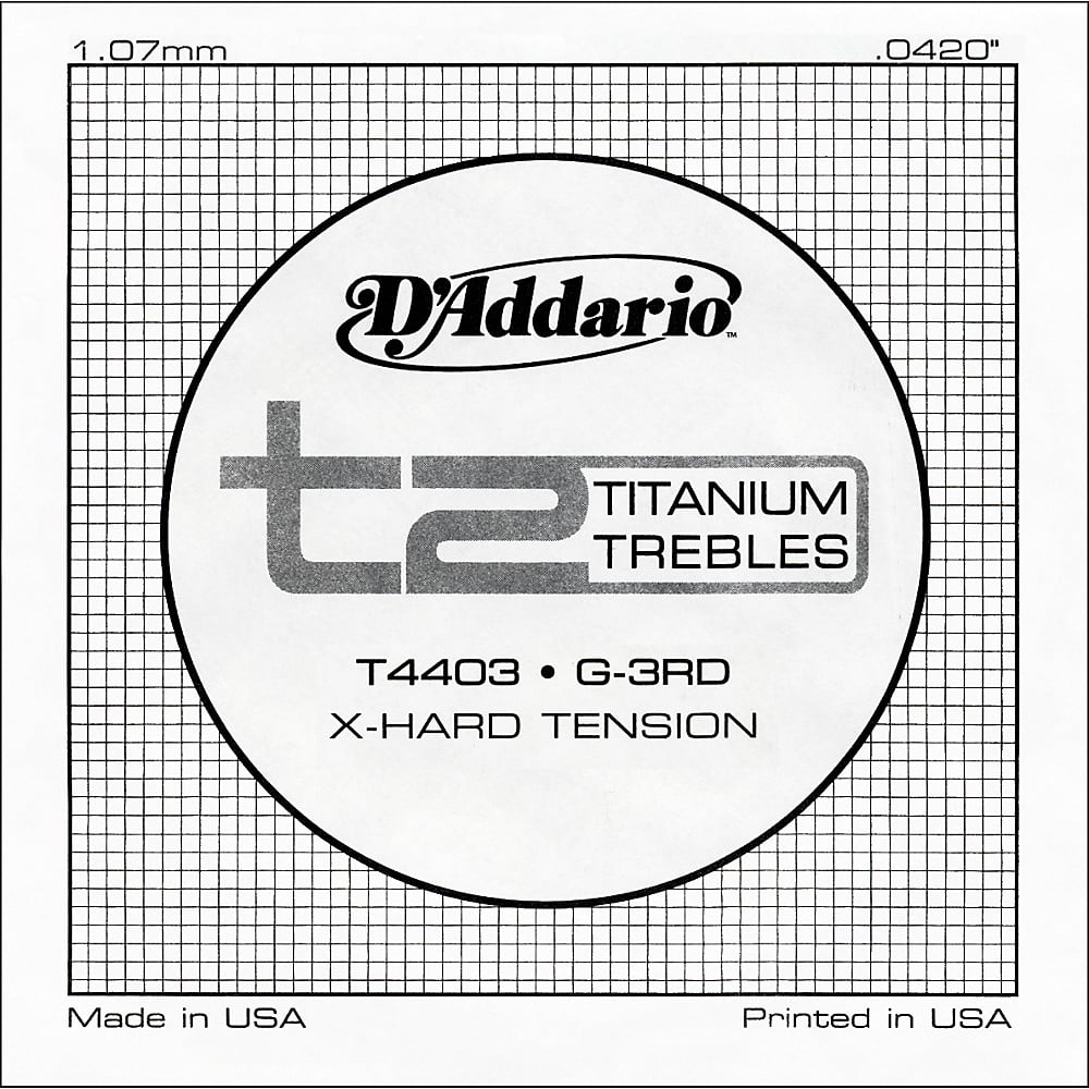DAddario T4403 T2 Titanium X-Hard Single String