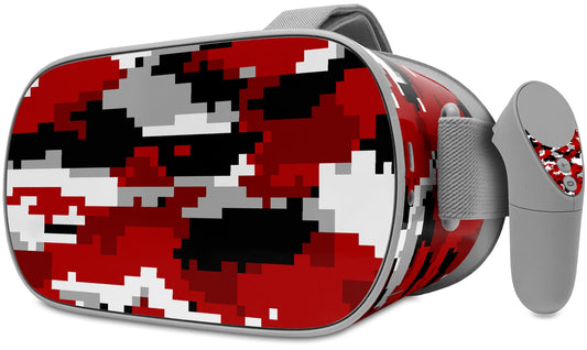 Decal Style Skin Wrap Compatible With Oculus Go Headset - Wraptorcamo Digital Camo Red (Oculus Not Included)