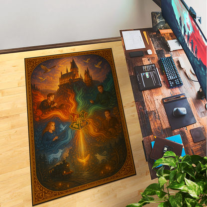 Harry Potter Hogwarts Inspired Decor Rug- 62x40 inches