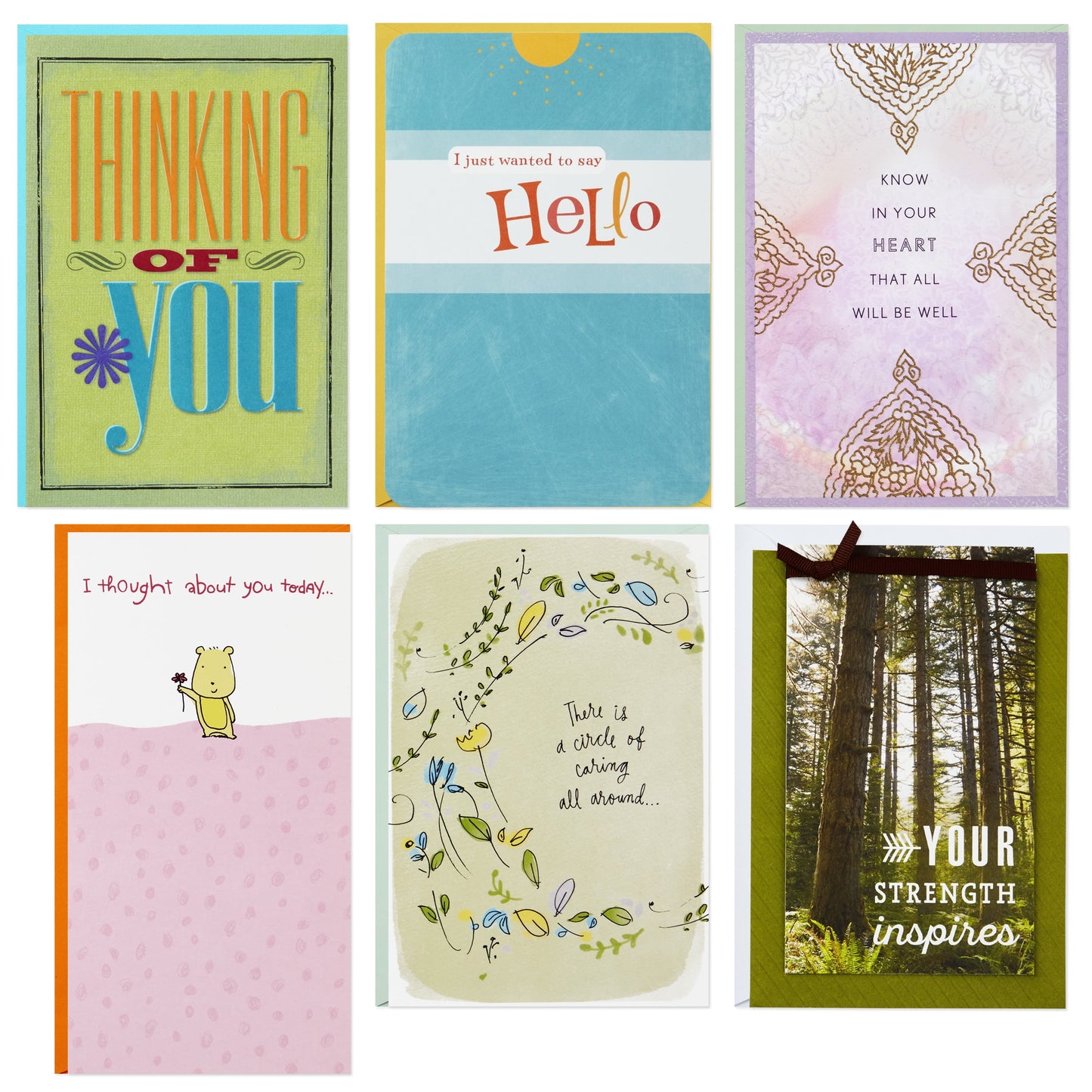 Hallmark Special Connections Thinking Of You Card Assortment (6 Cards And 6 Envelopes)