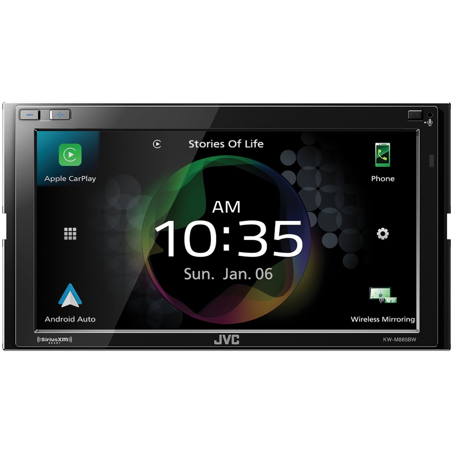 Jvc Mobile Kw-M865Bw 6.8-Inch Double-Din In-Dash All-Digital Media Receiver With Bluetooth, Apple Carplay, Android Auto, And Sir