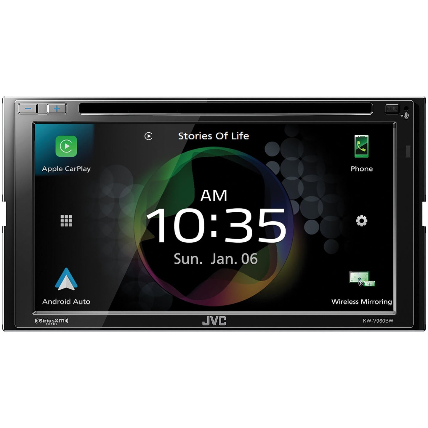 Jvc Mobile Kw-V960Bw 6.8-Inch Double-Din In-Dash Dvd Receiver With Bluetooth, Apple Carplay, Android Auto, And Siriusxm Ready