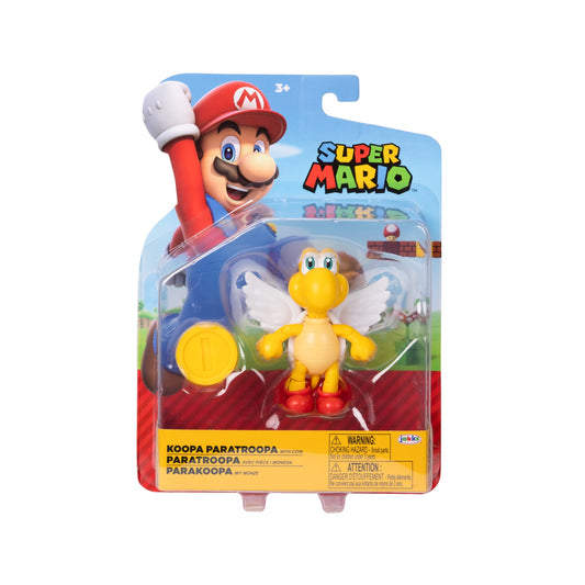 Nintendo 4 Inch Action Figure Red Para Koopa Troopa With Coin