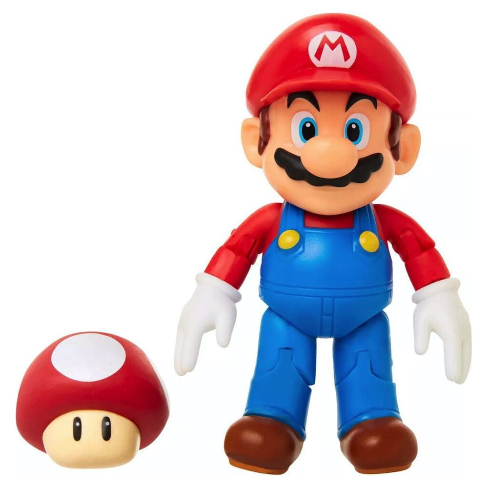 Nintendo Super Mario 4 Inch Mario Action Figure With Red Power Up