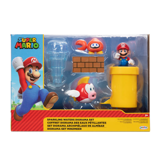 Nintendo Super Mario Sparkling Waters Diorama With 2.5 Inch Figures