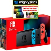 Nintendo Switch With Neon Blue And Neon Red Joy Con With Mightyskins Voucher - Limited Bundle (Jp Edition)