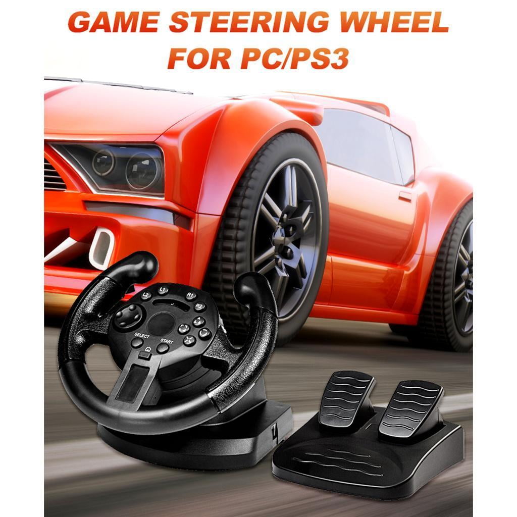 Racing Steering Wheel For Ps3 Pc Game, With Foot Pedal Unit (Gas And Brake),250 Degree Driving Force (Black)