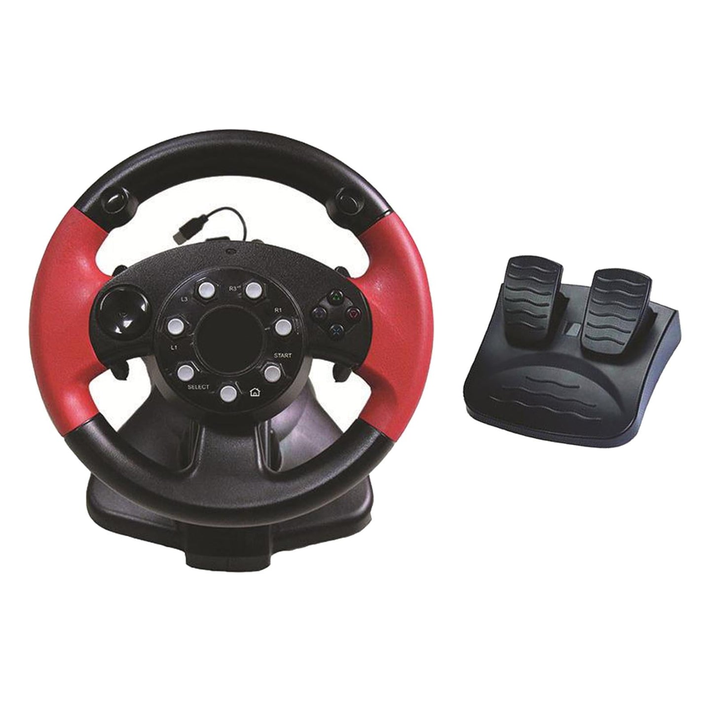 Racing Wheel, Dual Vibration Motors And 200 Degree Racing Game Steering Wheel With Linear Pedals/Brake For Pc/Ps3/(Black)