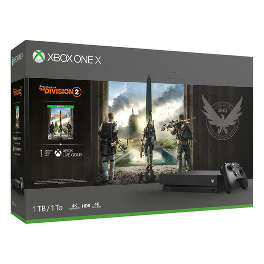 Restored Microsoft Xbox One X 1Tb Division 2 Bundle, Black, Cyv-00255 (Refurbished)