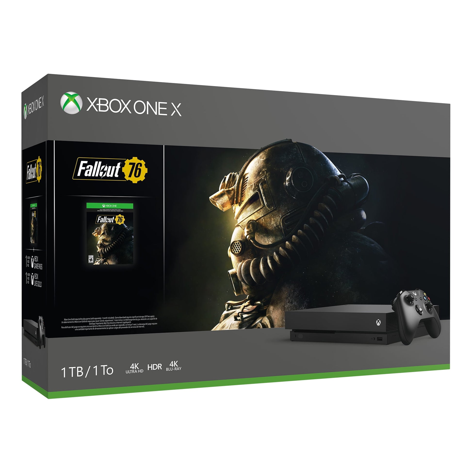 Restored Microsoft Xbox One X 1Tb Fallout 76 Bundle, Black, Cyv-00146 (Refurbished)
