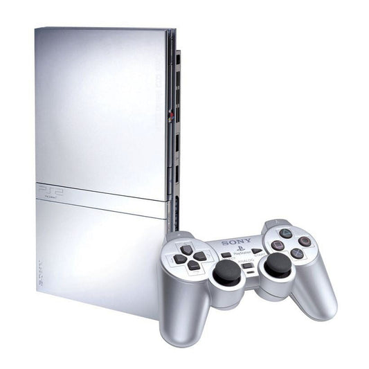 Restored Sony Playstation 2 Ps2 Slim Console (Satin Silver) With Matching Ds2 Controller (Refurbished)