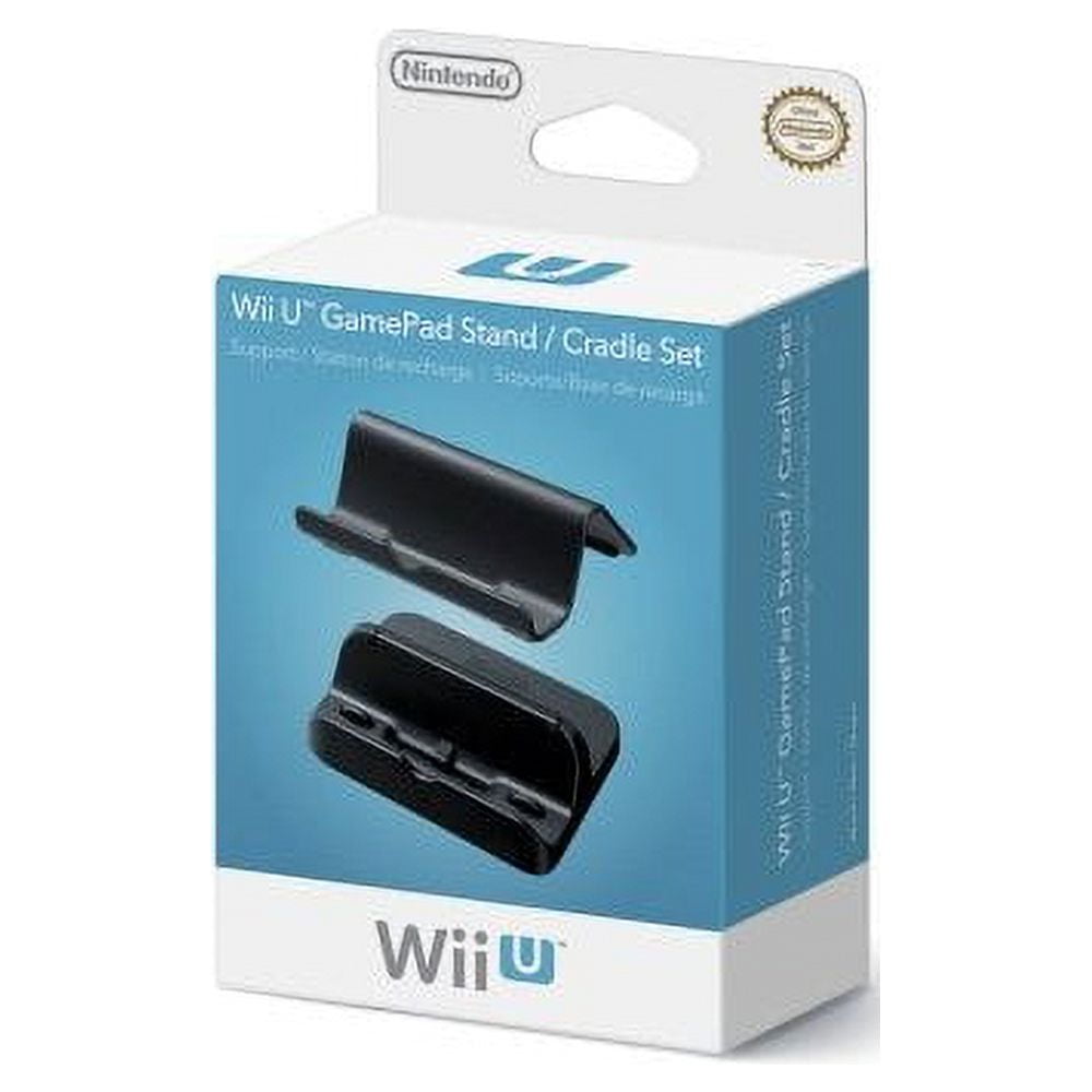 Restored Wii U Gamepad Stand/Cradle Set Black (Refurbished)