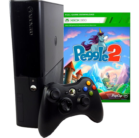 Restored Xbox 360 E 4Gb Gaming Console With Peggle 2 Voucher And Controller (Refurbished)