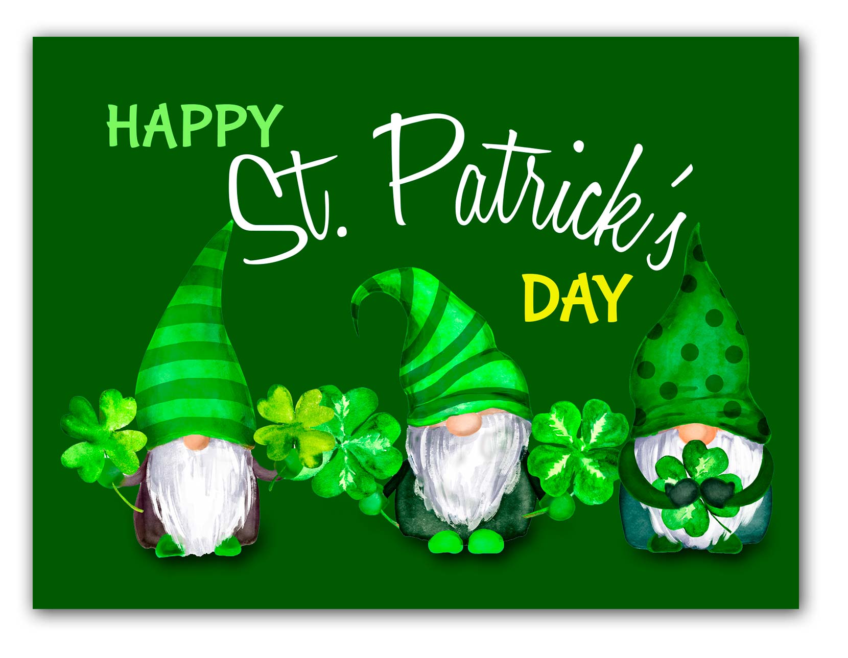 Small World Greetings Lucky Gnomes St. Patrick Day Cards 24 Count - Blank Inside With Envelopes - A2 Size 5.54.25?- Friends, Fam