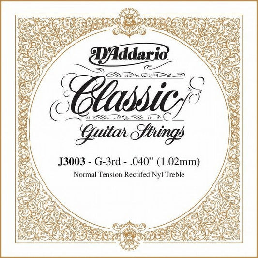 DAddario J3006 Rectified Classical Guitar Single String, Normal Tension, Third String