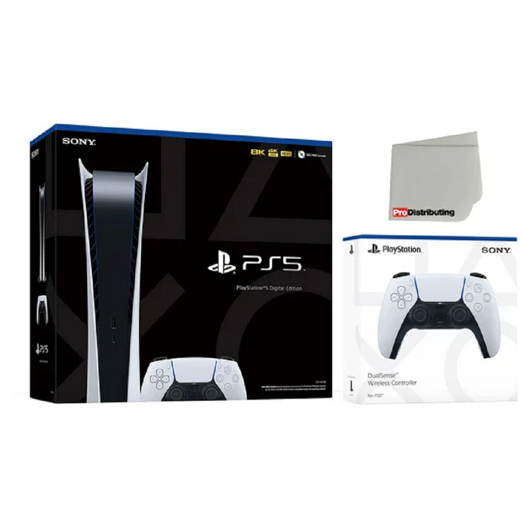 Sony Cfi-1215B Playstation 5 Digital Version White Dualsense Wireless Controller