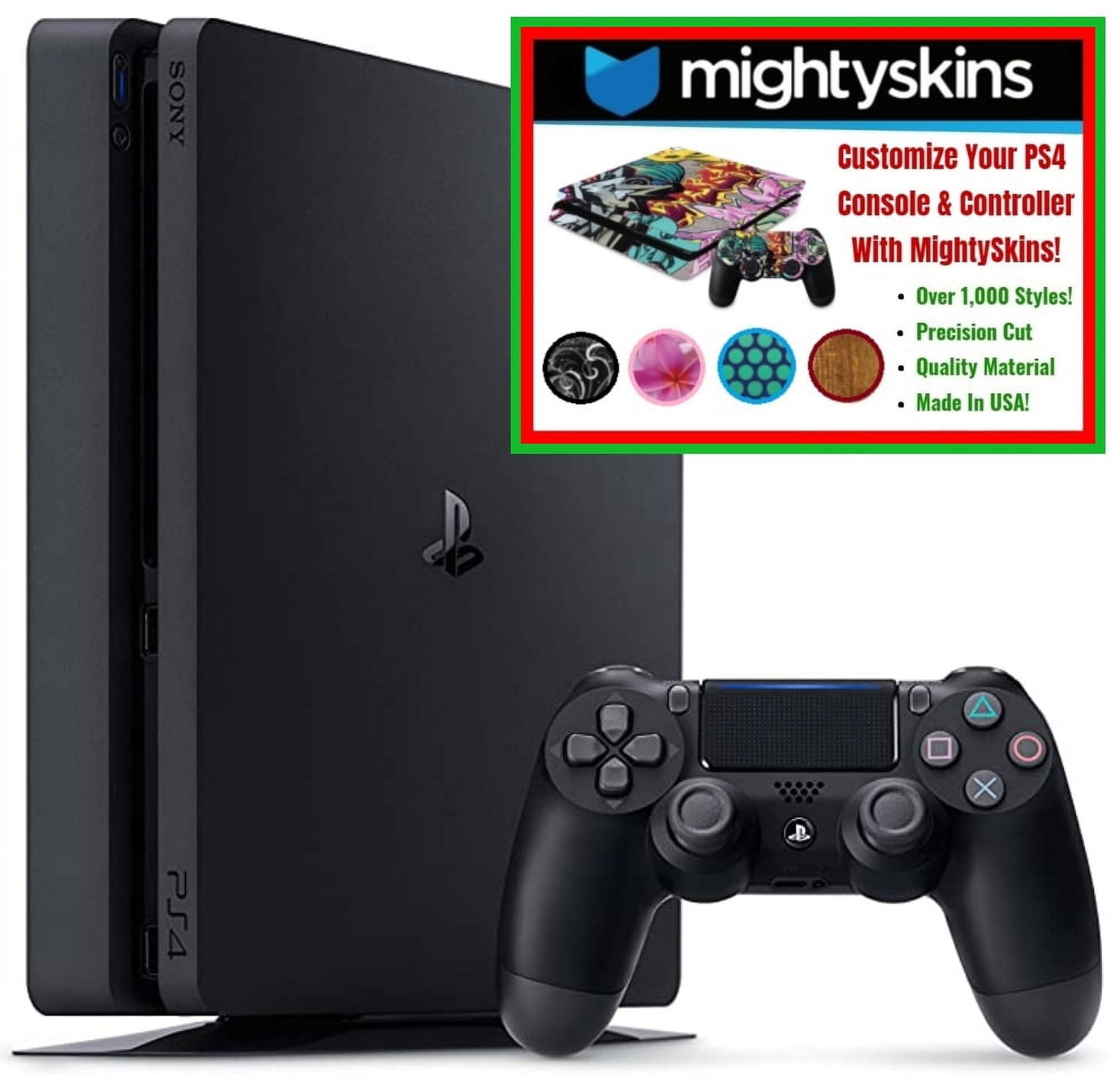 Sony Playstation 4 1Tb Console Black With Mightyskins Custom Console And Controller Voucher Limited Bundle