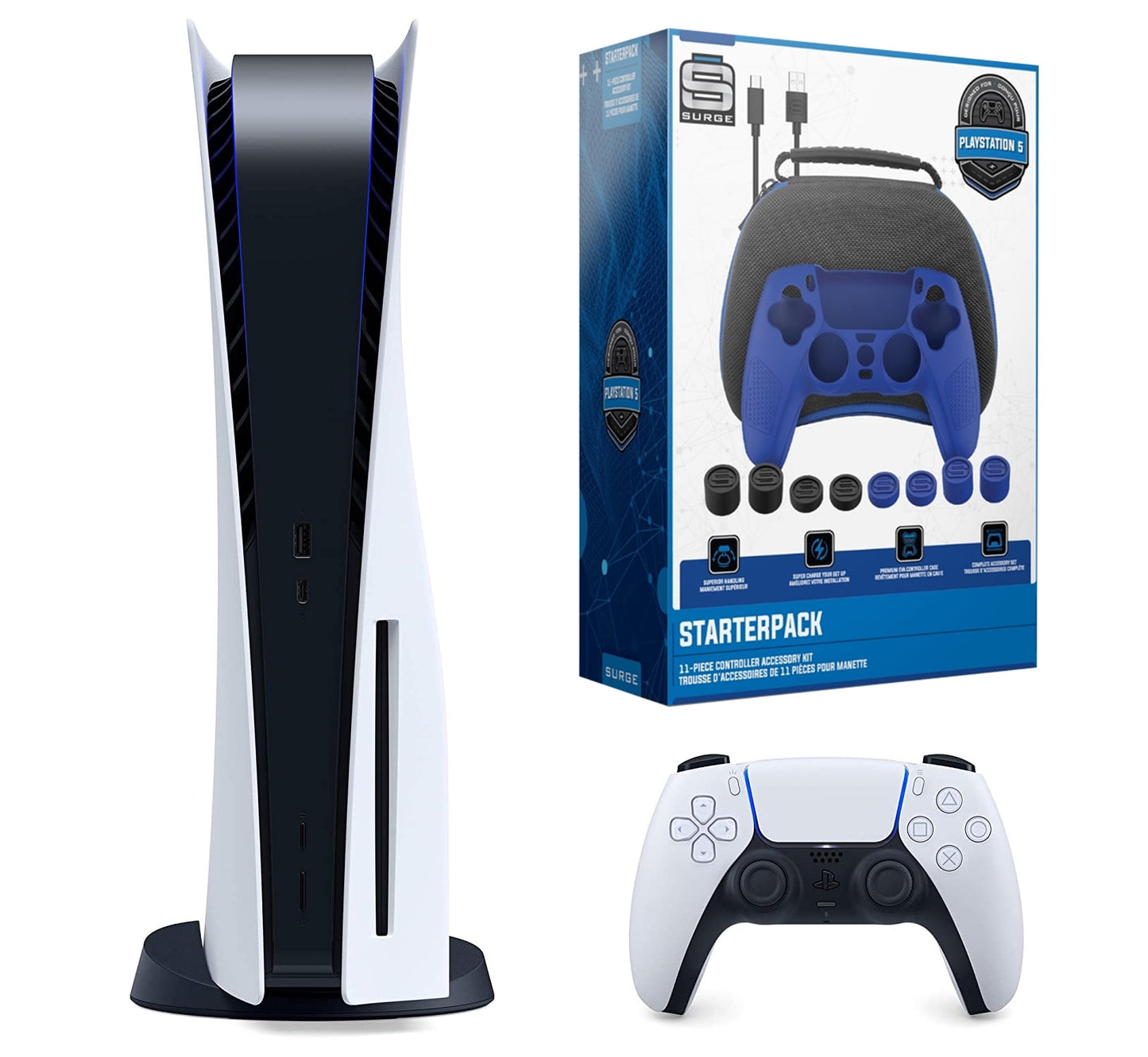 Sony Playstation 5 Disc Version Console With Pro Gamer Starter Pack Bundle