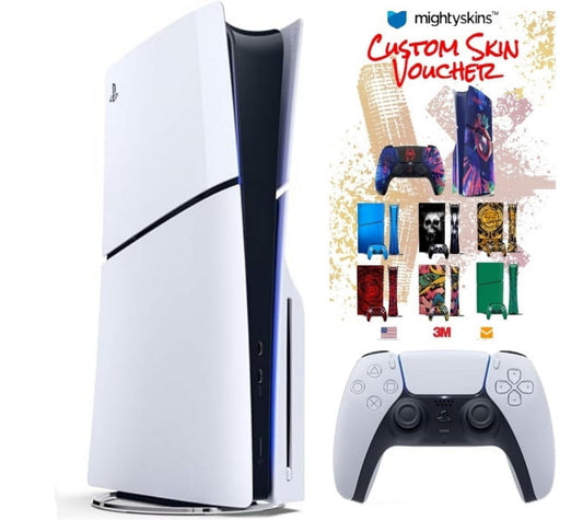 Sony Playstation 5 (Ps5) Disc Console Slim Disc Slim Video Game Console And Mightyskins Custom Skin Voucher -Limited Bundle - (P