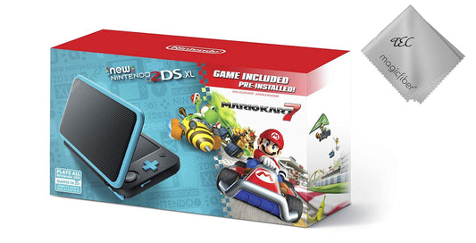 Restored Tec New Nintendo 2Ds Xl System W/ Mario Kart 7 Pre-Installed, Black & Turquoise (Refurbished)