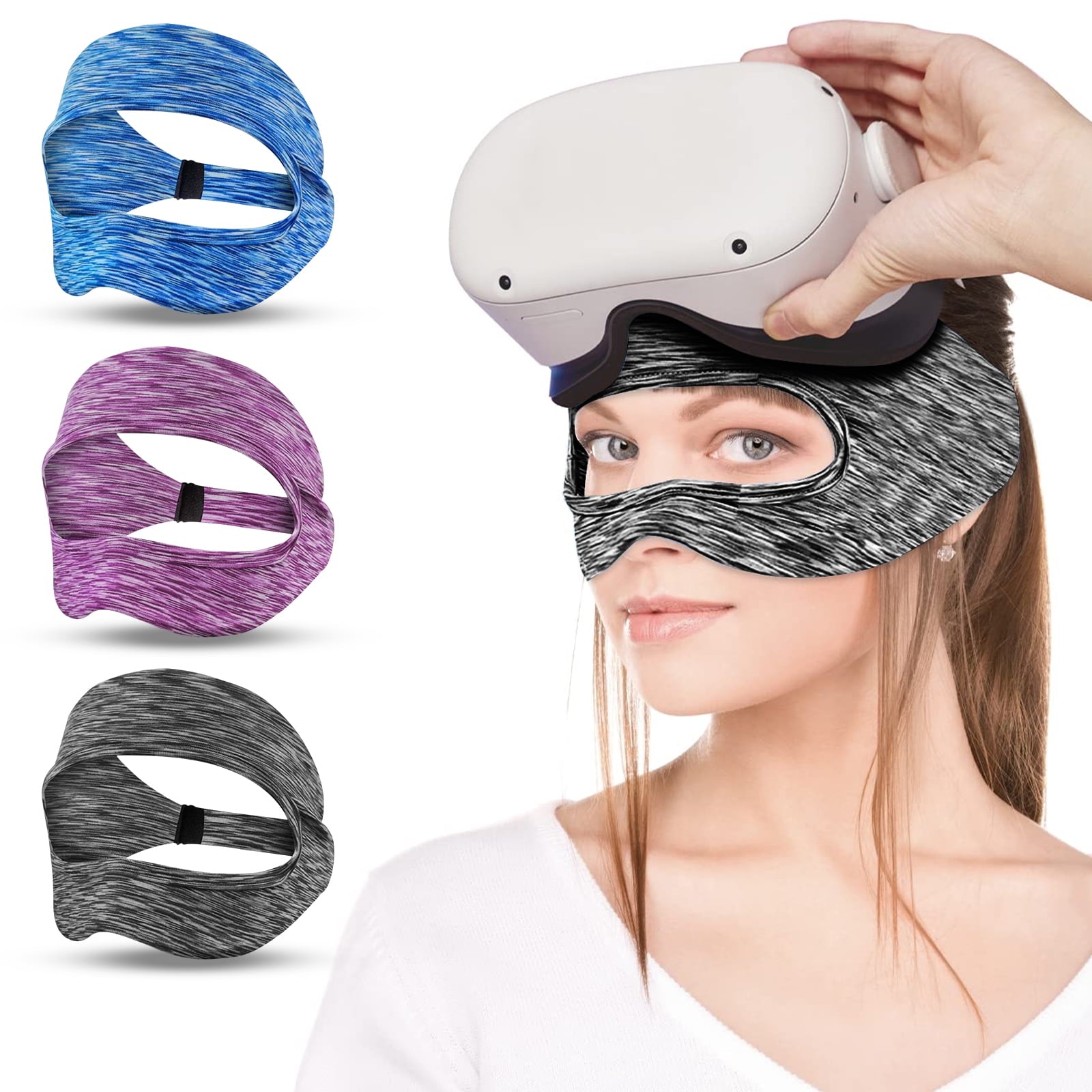 Tsv Vr Eye Cover For Oculus Quest 2, Htc Vive, Ps, Gear, Vr Workouts, Black, 3 Count