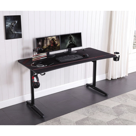 Coaster Tarnov Rectangular Metal Gaming Desk With Usb Ports In Black