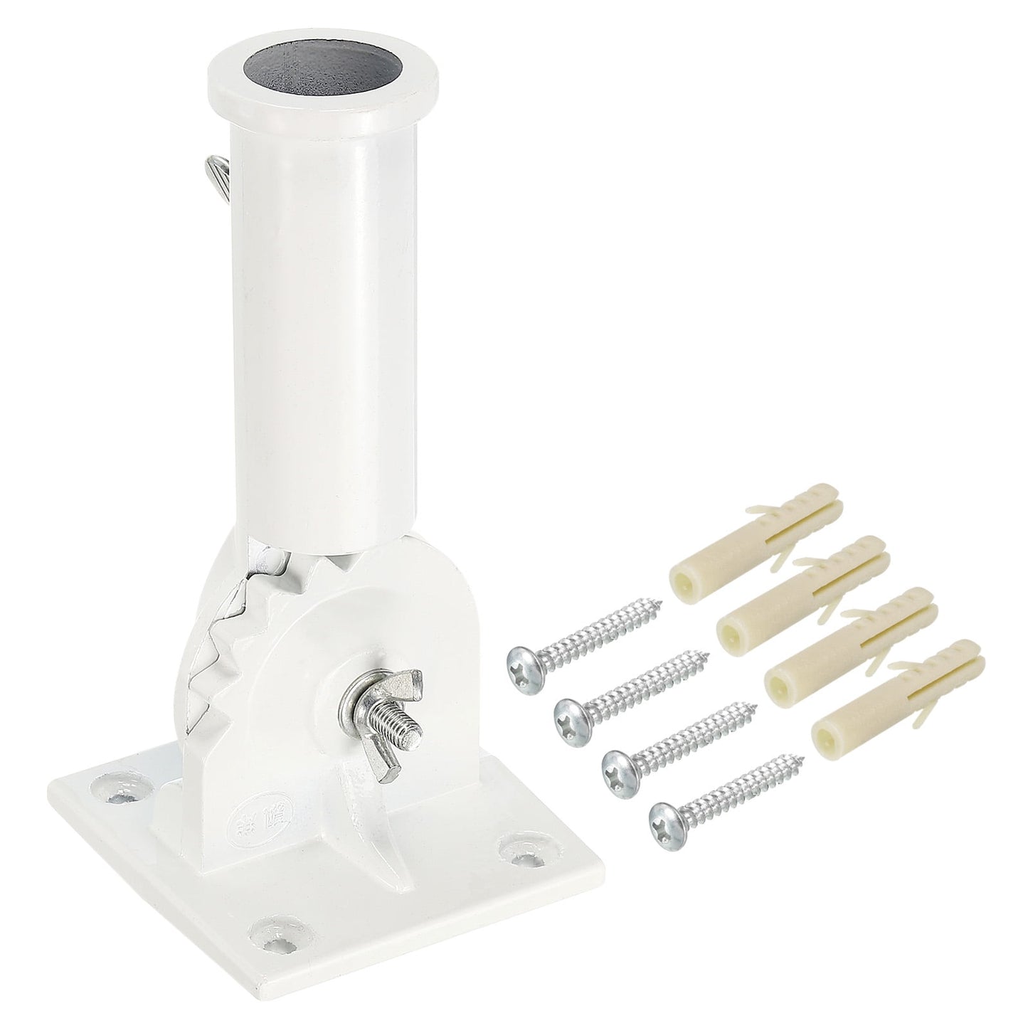 Uxcell Flag Pole Holder Wall Mounting Bracket White Aluminum Alloy 1.06 Inch Diameter