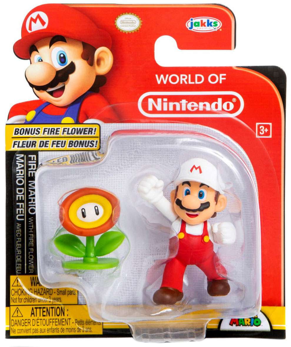 World Of Nintendo Super Mario Fire Mario Action Figure (With Flower)